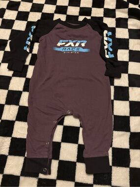 6/12 months fxr one piece baby suit (stained)